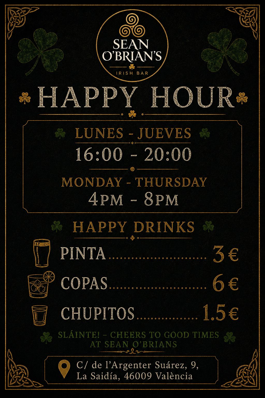 Happy Hour Sean O'Brian's